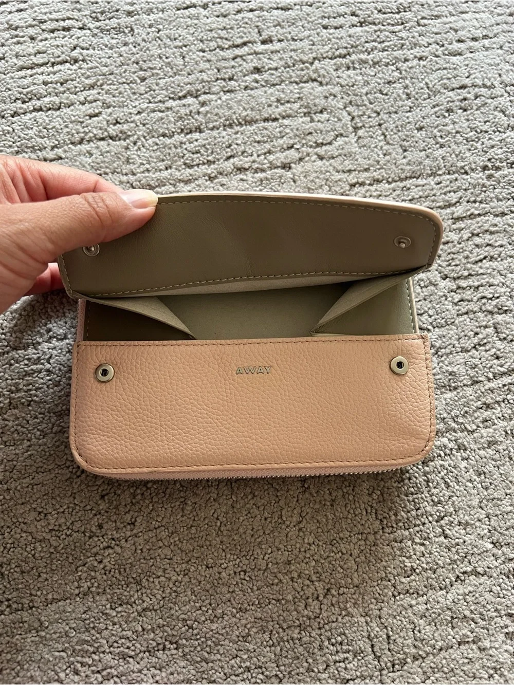 Away Blush Pink Leather Travel Jewelry Case